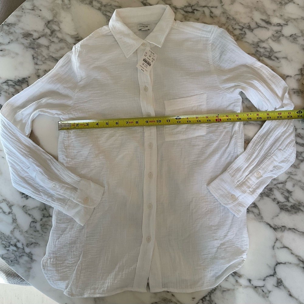 NWT J Crew Factory Gauze Button-Up
White Gauze Shirt 100% Cotton Various Sizes - Picture 14 of 16